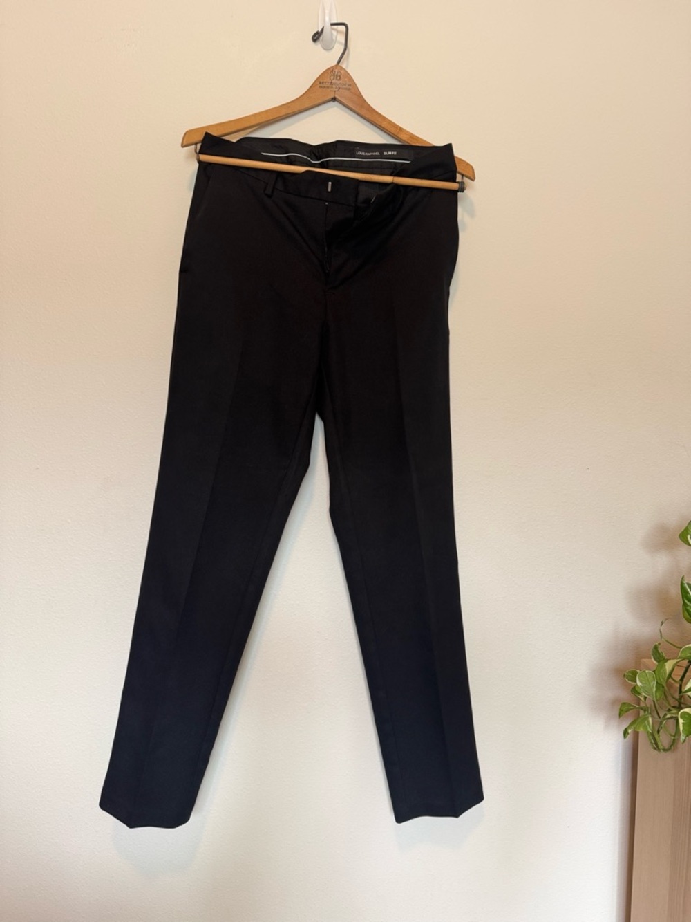 Louis Raphael Black Dress Trousers - Slim Tailored Fit